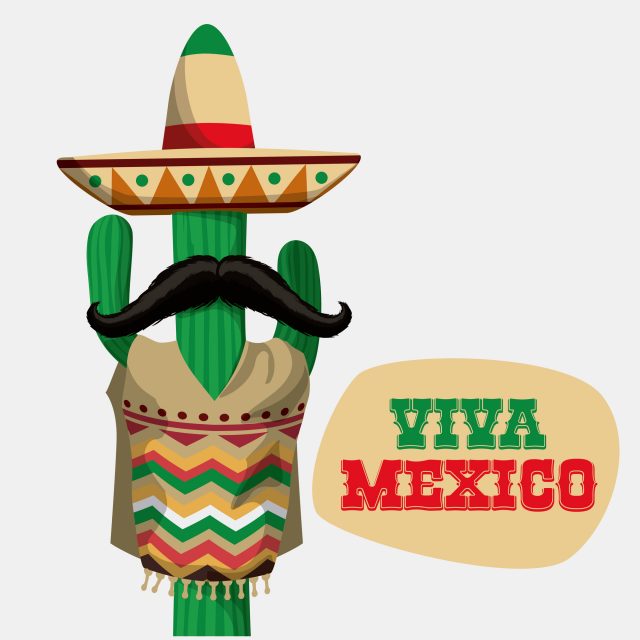 Mexican culture icons card design, vector illustration.